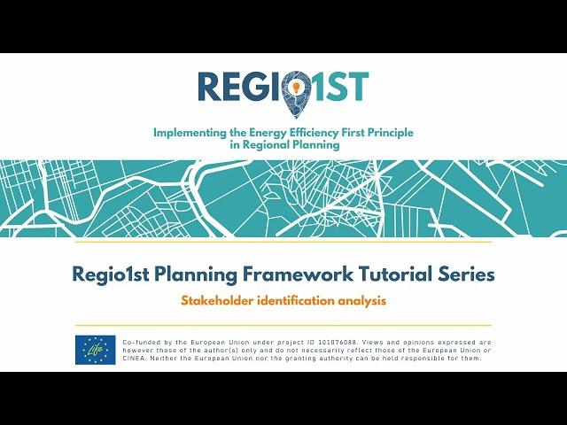 Stakeholder Identification and Analysis Tool - Regio1st Planning Framework Tutorial Series