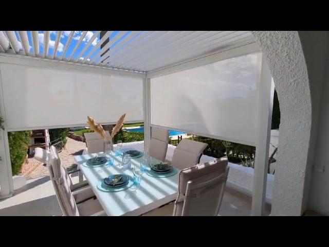 Dreamgarden - Pergola Tropea mit Seitenmarkisen - Montagebeispiel