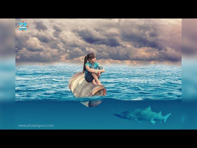 PicsArt Tutorial | Alone Girt at Sea : PicsArt Creative Photo Manipulation | PicsArtGuru