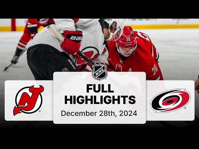 NHL Highlights | Devils vs. Hurricanes | December 28, 2024