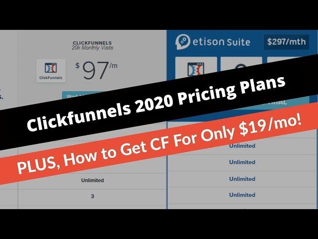 Clickfunnels Pricing [New Prices &  How to Get Clickfunnels for ONLY $19 Per Month️]