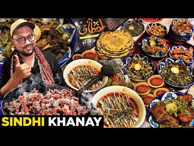 Village Food in Karachi | Traditional Crispy Bhindi, Chawal ki Roti, Saag, Fish | Pure Sindhi Food