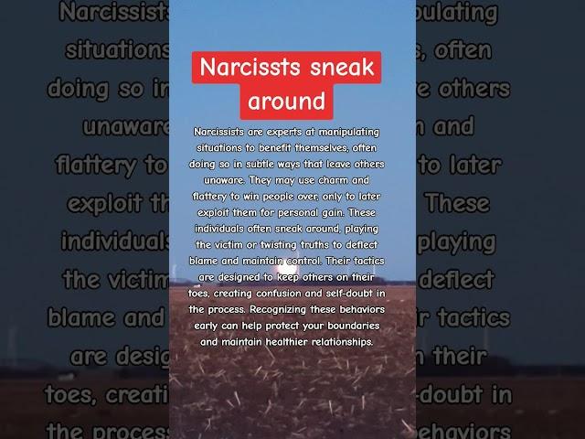 Narcissists sneak around #narcissist #npd #mentalhealth #healing #trending #trendingshorts #reels