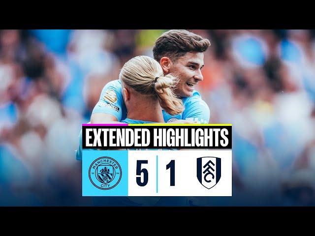 EXTENDED HIGHLIGHTS | Man City 5-1 Fulham | Haaland nets 7th City hat-trick