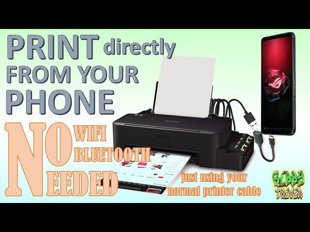 Print From Android Phone Directly to Printer (No BT, No WiFi needed)