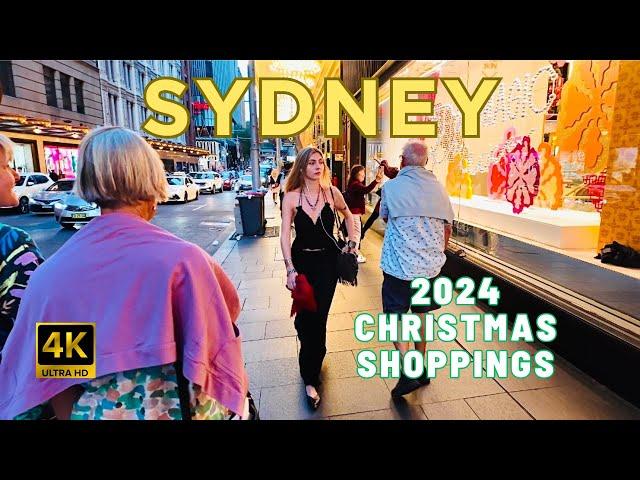 [4K] BEAUTIFUL SYDNEY CHRISTMAS SHOPPINGS DECORATIONS AND DISPLAYS | DECEMBER 2024.