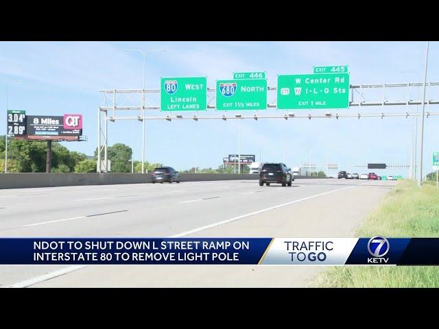 Nebraska Department of Transportation shuts down the I-L-Q ramp in Omaha on Tuesday