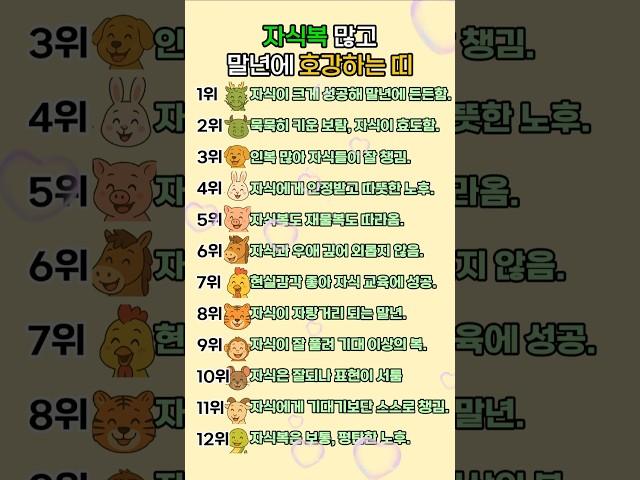 자식복 많아 말년에 호강하는 띠