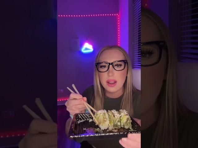 Asmrlinastar trying sushi gone wrong   #shorts #sushi #asmrlinastar