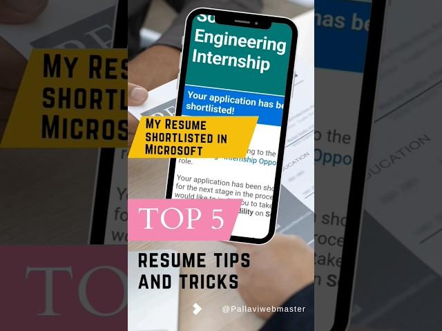 My Resume Shortlisted in Microsoft ||Tips and Tricks #resumetips #microsoft @pallaviwebmaster