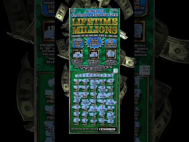 WOW!  BIG WIN!  Mass Lottery $50 Lifetime Millions Ticket #NES22 #boston #claimer