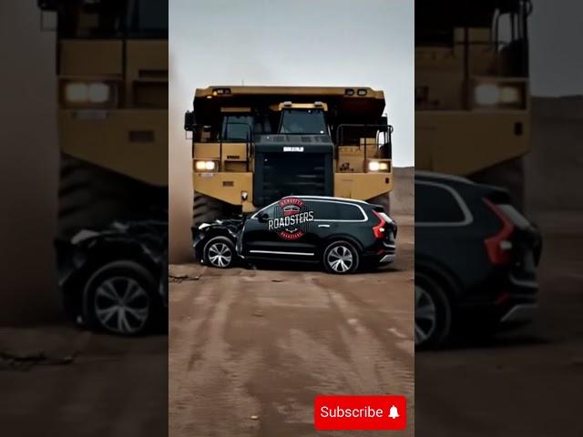 Caterpillar 797 Crushes Volvo XC90 – Extreme Power vs Luxury #luxurycar #mrbeast #car #volvo #likes