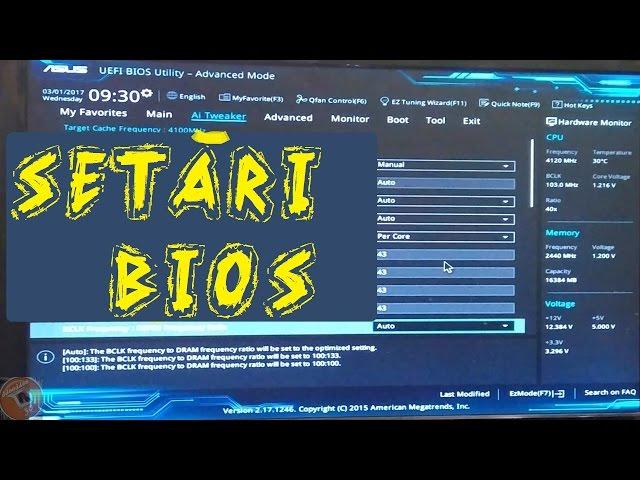 Setari BIOS : OC ,Activare Grafica Integrata,Control Ventilatoare,etc