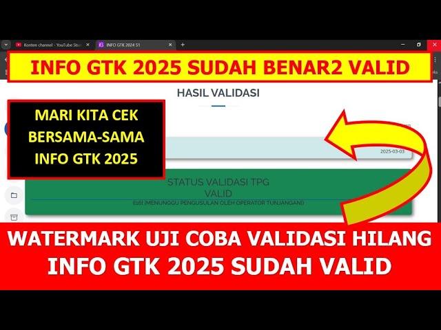 CEK INFO GTK 2025 STATUS VALIDASI TPG SUDAH VALID DAN SOLUSI BAGI YANG BELUM VALID