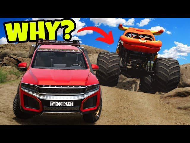 Using a Monster Truck on This Awesome NEW Offroad Map in BeamNG Drive Mods!