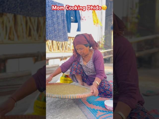 Mom Cooking Dhido Rice Daal & rayo saag #shorts