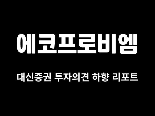 [에코프로비엠] 대신증권의 투자의견 하향 리포트 리뷰