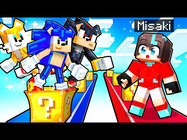 ¡Hice Trampas en Carrera de LUCKYBLOCKS de SONIC! | Misaki Gamer