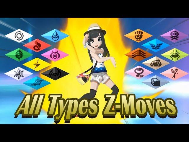 Pokemon Sun & Moon - All Types Z-Moves! (1080p HD)