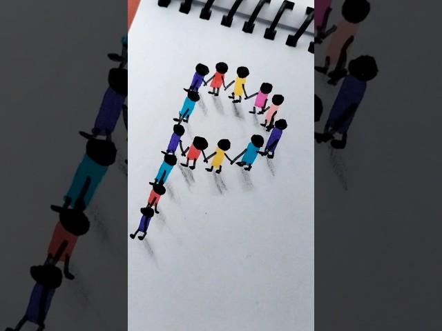 3d letter drawing #3ddrawing #lattedrawing #ytshorts