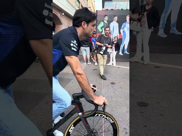 Arriving for Quali day on two wheels  #formula1 #carlossainz