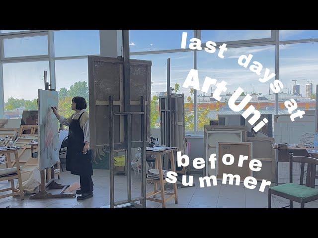 last days at Art Uni before summer holidays/painting, exam exhibition, diploma projects, VLOG