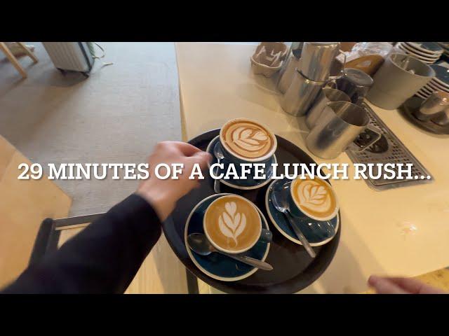 POV- A solo barista working through a lunch rush...