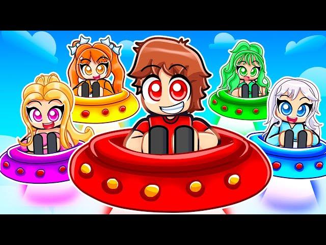 Roblox UFO Race Simulator With MY CRAZY FAN GIRLS...