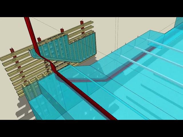 Water stop detail at formwork installation