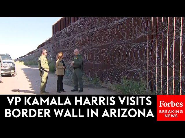 BREAKING NEWS: Kamala Harris Tours The U.S.-Mexico Border Wall In Douglas, Arizona