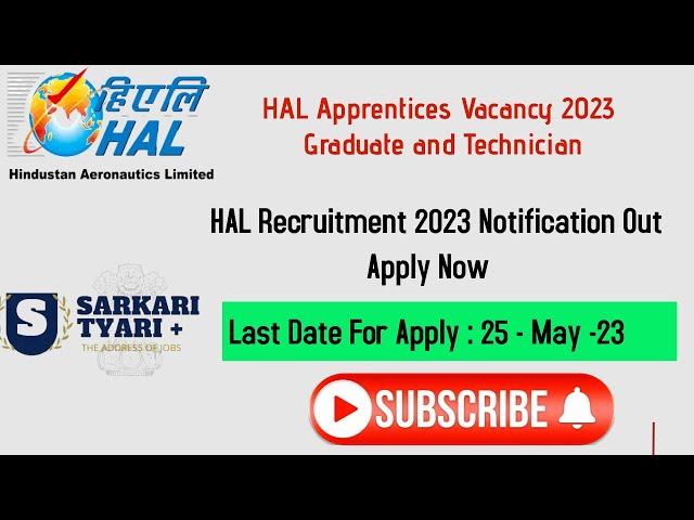 HAL Recruitment 2023 Notification Out | How to Apply HAL for Graduate and Technician Apprentices