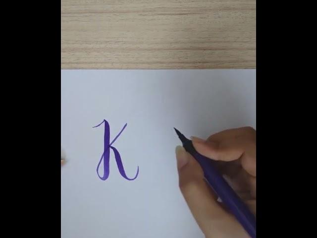 Mastering the letter ' K ' with a Brush Pen Calligraphy️#calligraphytools #brushlettering