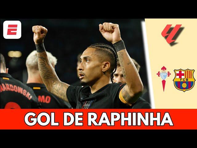 BARCELONA abre la cuenta y ya le gana 1-0 al CELTA DE VIGO con gol de RAPHINHA | La Liga