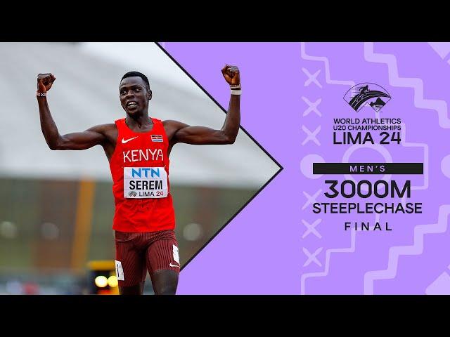 Serem strikes gold in men's 3000m steeplechase | World Athletics U20 Championships Lima 2024