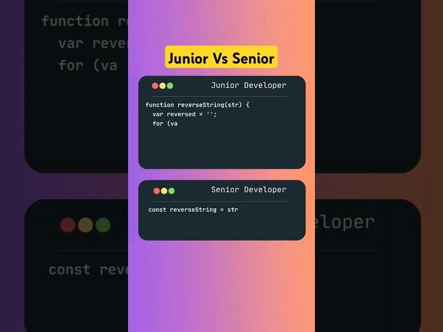 Junior Vs Senior Developer #programming #html #javascript #webdevelopment #html5 #webdesign  #css3