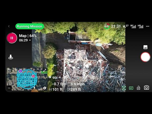 Merton Road Tax Office Demolition Dronelink Automated Flight For 3D Model Aerial Dataset | 7/10/2024
