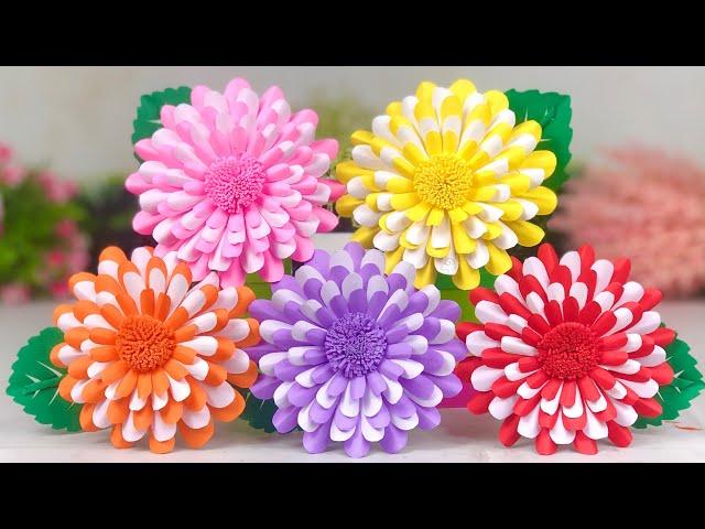 Beautiful Paper Flower Making | Paper Crafts For School | Home Decor | Paper Craft | DIY | Crafts