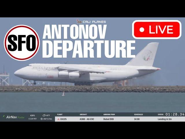 KSFO LIVE | JUNE 15,  2025 | antonov departure  from SAN FRANCISCO AIRPORT PLANE SPOTTING LIVE IRL
