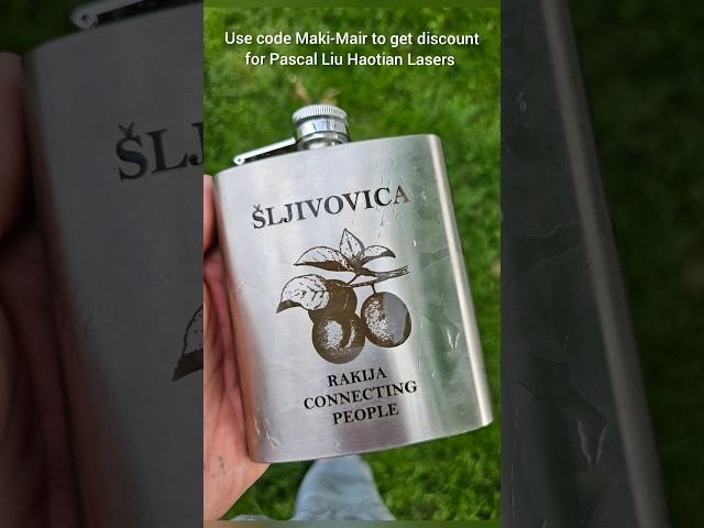 Engraving stainless steel *Pljoska" for Rakija with Haotian Fiber Laser 50w from Pascal Liu