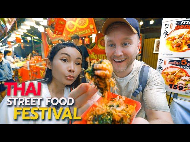 HUGE Street Food Festival in THAILAND! / Phra Pathom Chedi Fair / Thai Food Tour 2024