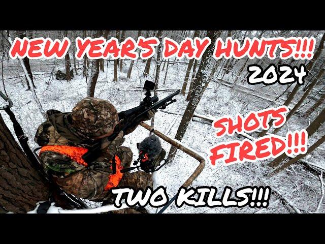 NEW YEAR'S DAY 2024 HUNTS...SHOTS FIRED!!! (NY Holiday Season Muzzleloader Hunts)