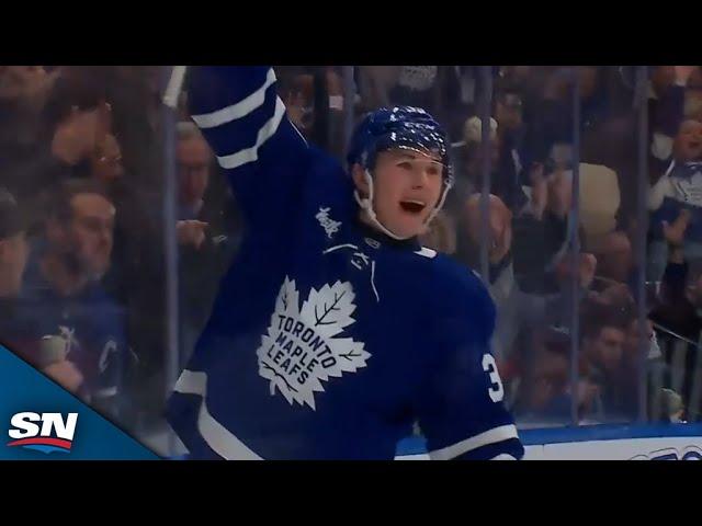 Maple Leafs' Fraser Minten Wires Home First Career Goal