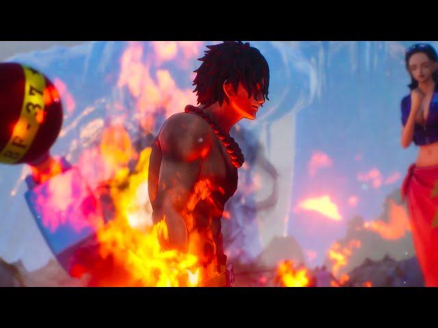 One Piece Odyssey - Ace Sacrifices Himself to Save Luffy Scene