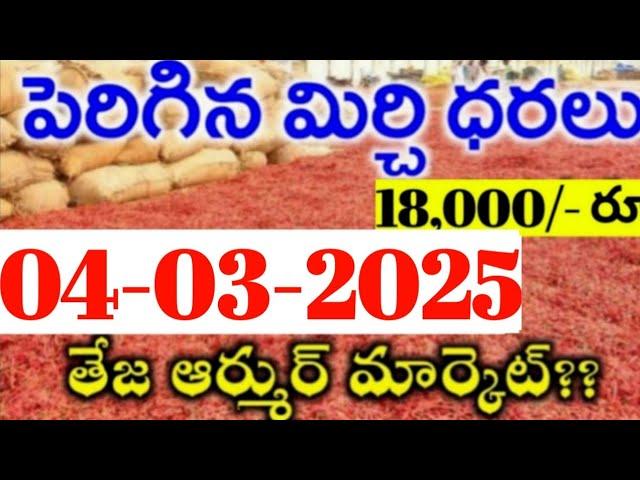 04-03-2025 గుంటూరు మిర్చి మార్కేట్ ధర || Today #mirchiRates In market ||  Mirchi Rate Increase ??