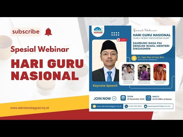 Spesial Webinar  |  Peringatan Hari Guru Nasional 2024  :: 25112024