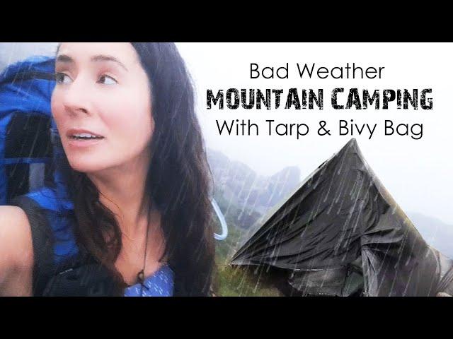 Challenging Wild Camp: Solo Tarp & Bivy on a Mountain in Wind, Rain & Fog ️ Rhinog Fawr, Snowdonia