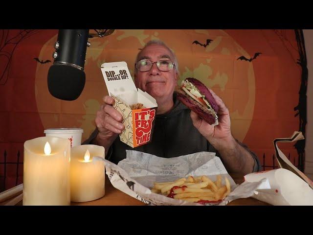 ASMR Burger King Addams Family Meal Mukbang