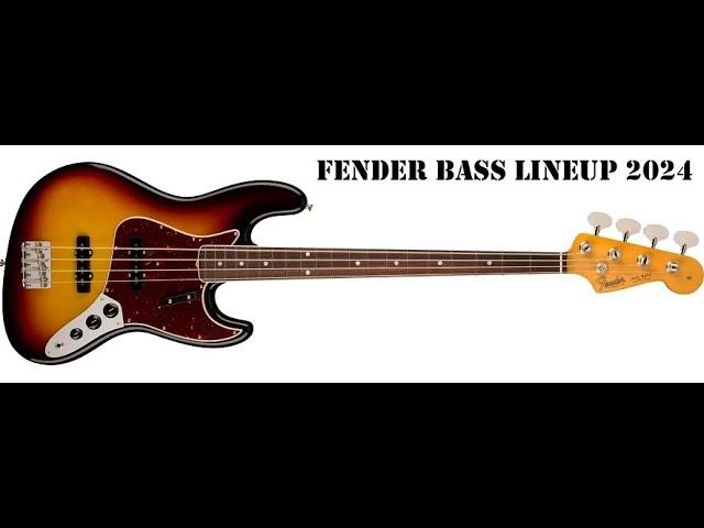 Fender Bass Lineup 2024 #basicallybassguitar #fender #fenderbass