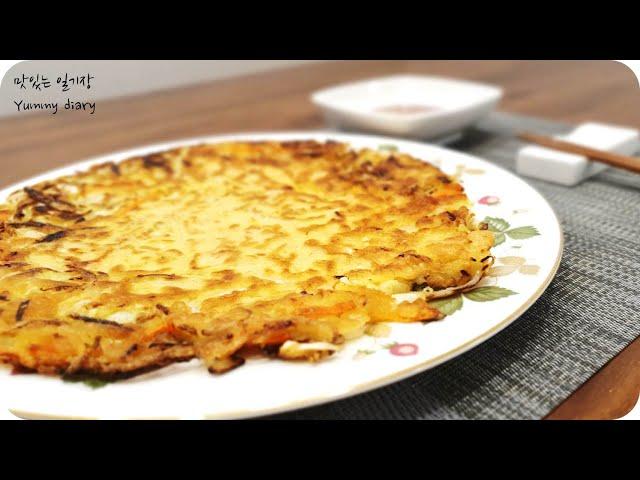 정말 간단한 부침개, 양배추전과 숙주전이 하나로 : 비오는날 막걸리 안주 : cabbage & bean sprouts pancake