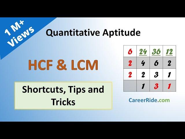 HCF and LCM - Shortcuts & Tricks for Placement Tests, Job Interviews & Exams